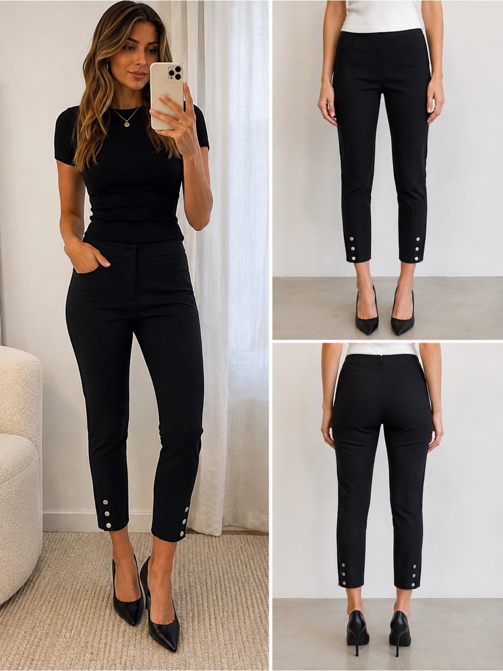 Rag & Bone Simone Riding Snap Cropped Pants Black Women’s Size 6